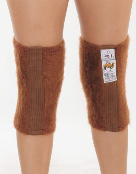 Camel Wool Knee Warmers, Size S (Orange) - Therapeutic Heat
