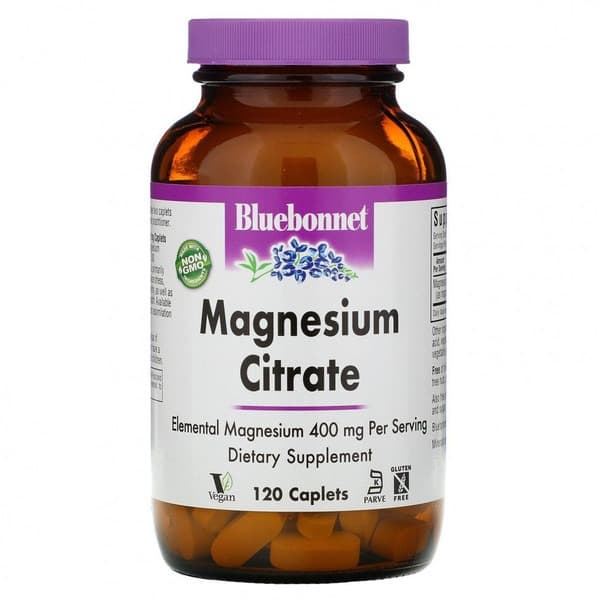 Bluebonnet Magnesium Citrate Supplement - 120 Capsules