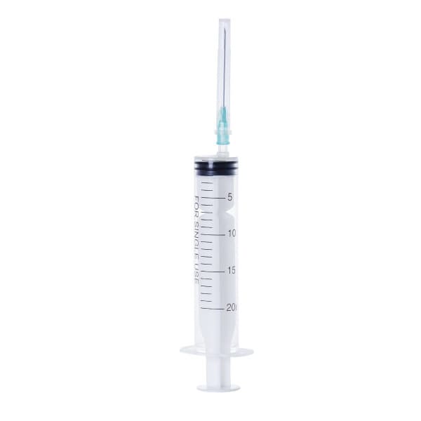 INEKTA 20ml 3-Part Sterile Syringe with 21G x 1.5" Needle (5 Pack)