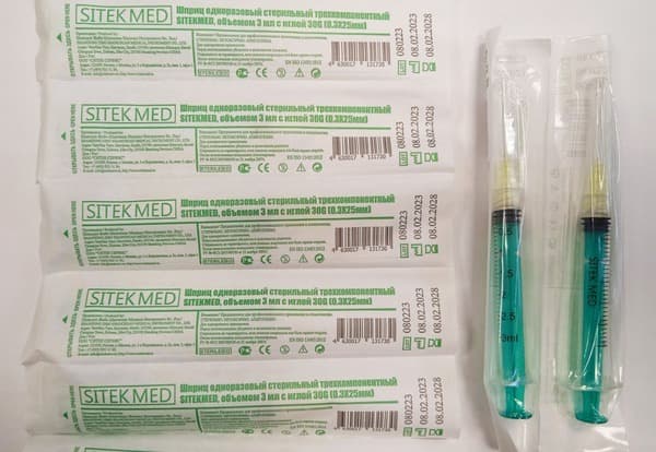 Endodontic Syringe 3ml with 30G Needle (0.3x25mm), 20 Pack