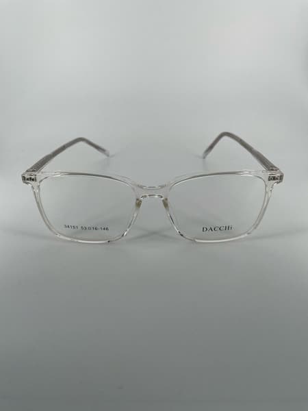 Dacchi D34151: Clear Square Plastic Eyeglass Frames (Men's & Women's)