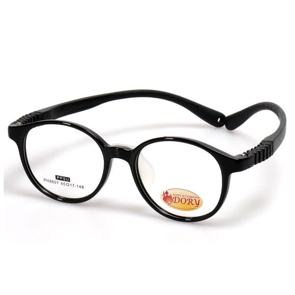 Kids' Black Plastic Round/Panto Eyeglass Frames - Jlur Optic 02024731