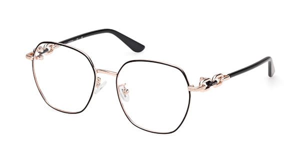 Guess GU 50202-D 028 Gold Hexagonal Metal Women's Eyeglass Frames