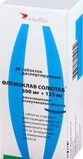 Astellas Flemoklav Solutab, 500 mg + 125 mg, 20 tab. Disp.