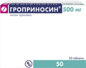 Gedeon Richter Groprinosin, 500 mg, 50 tablets