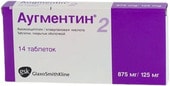 GlaxoSmithKline Augmentin, 875mg / 125mg, 14 tab.