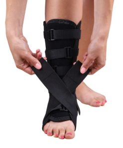 Ankle Brace F-217 Size 2 (22-23.5cm, Black) - Rigid Support & Stabilization