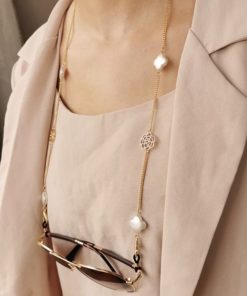 Luxury Rose Gold Chain Sunglasses Decor LV Accessory