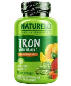 Naturelo Iron with Vitamin C - 90 Vegetarian Capsules