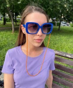 Elegant Orange Czech Glass Bead Eyeglass Holder Necklace
