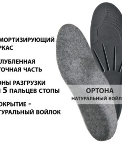 Winter Orthotic Insoles with Shock Absorption & Felt: Flat Feet Support (Sizes 36+)
