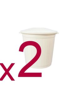 Medical Waste Collection Bins with Lids (Class A, White, 50L, 2 Pack)