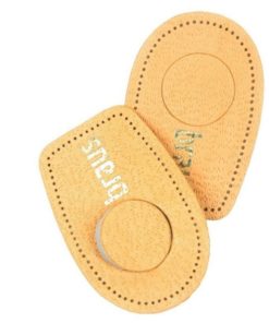 Orthotic Heel Cups for Heel Spurs (2 Pack) - Leather Insoles for Men & Women (Sizes 40-46)