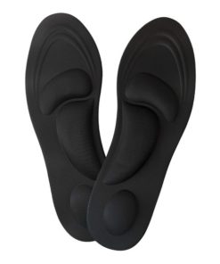 Black Orthotic Insoles (Sizes 40-45) with Arch & Heel Support (1 Pair)
