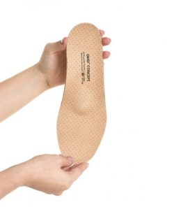 Leather Orthotic Insoles with Rigid Support (ORTO Concept, Beige, Size 35)