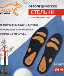 Talus SB07 Orthotic Insoles: Antibacterial, Soft Comfort for Men & Women (Sizes 45-46)