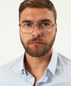 Men's Classic Rectangular Metal Eyeglass Frames Dackor