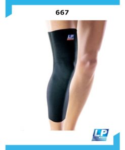 Long Knee Support with 4-Way Stretch - Black