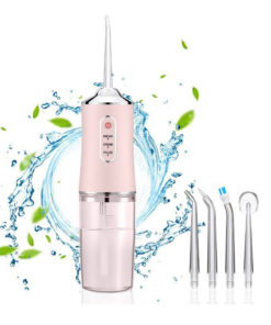 Pink Oral Irrigator with 4 Nozzles