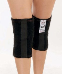 Camel Wool Knee Warmers for Arthritis Pain Relief - Large (Black)