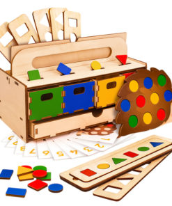 Rainbow Kids Wooden Sorting Box: Developmental Toy Gift Set (1+)