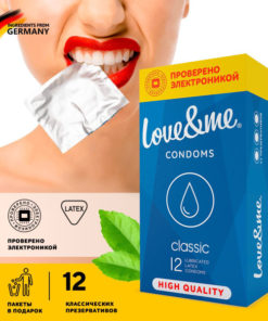 LOVE&ME Ultra Thin Classic Condoms with Lubricant (12 Pack)