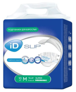 Adult Diapers for Incontinence: iD Slip Medium (7.5 Drops), 6 x 10 Count