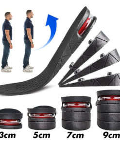 Height Increasing Shoe Insoles: 3-9cm Lift, Cushioned, Sizes 35-44