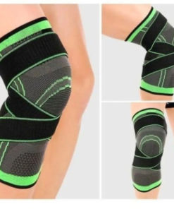 Orthopedic Knee Support Sleeves - Dance, Walking, Sports - Pair of Soft Black/Green Braces