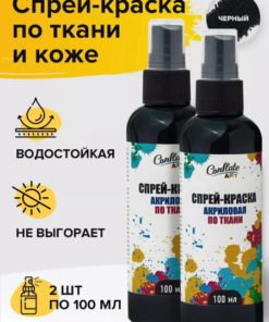 Black Fabric & Shoe Spray Paint Set (2 x 100ml)