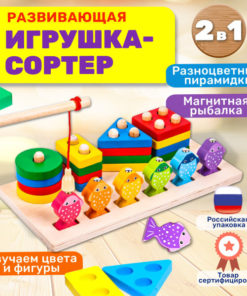 Montessori 2-in-1 Shape Sorter & Magnetic Fishing Toy