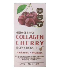 Singi Collagen Cherry Jelly Sticks: 10 Pack, Skin-Boosting Supplement