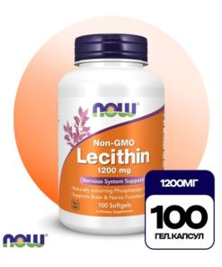NOW Lecithin 1200mg (100 Capsules): Liver Cleanse & Gallbladder Support