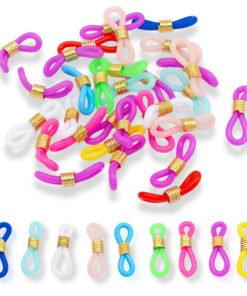40x Silicone & Metal Eyeglass Holders (22x7.5mm) - Mixed Colors