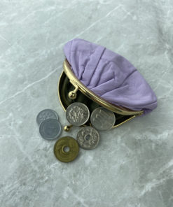 Purple Leather Mini Wallet with Clasp