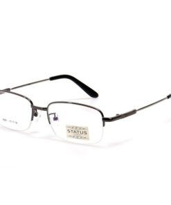 Men's Gray Metal Half-Rim Rectangle Eyeglasses - Jlur Optic 02022639