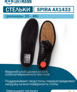 SolaPro Spira Orthmann Orthotic Insoles: Black, Size 40