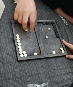 Travel Backgammon Set: Ebony Wood
