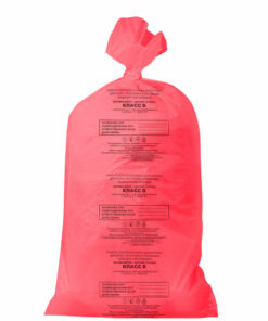 Red Medical Waste Bags, Class B, 30L, 50x60cm, 10µm - 100 Pack