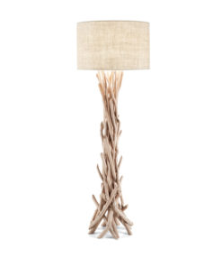 Ideal Lux Driftwood Floor Lamp -  60W E27, Wood & Metal
