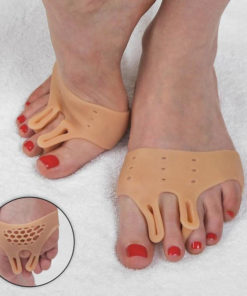 Beige Silicone Toe Separators: Breathable, 2-Piece Set