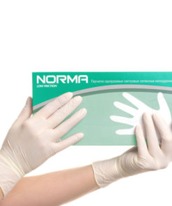 Norma Latex Medical Gloves (50 Pairs): Powder-Free, Double Chlorinated, Textured, Low Friction