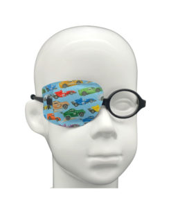 EyeOK Racing Cars Blue Eye Patch (Right Eye, Small)
