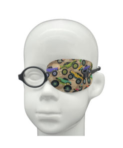 EyeOK Monster Trucks Brown Anatomical Eye Patch (Left, Small)