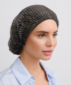 Disposable Medical & Cosmetic Bouffant Caps (50 Pack, Black)
