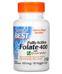 Doctor's Best Quatrefolic Folate & Vitamin C - 400mcg (90 Veggie Caps)