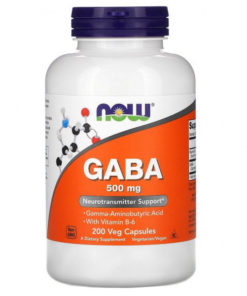 NOW Foods GABA Supplement: 500mg, 200 Capsules for Brain Support