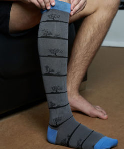 Compression Socks: Gray & Black, 0 Compression, 1 Pair