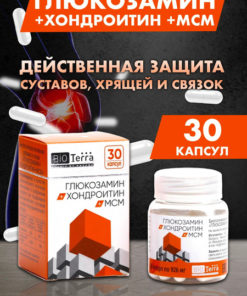 Glucosamine Chondroitin MSM Capsules 926mg - 30 Count (Joint & Ligament Support)