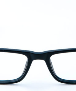 Men's Black Matte Rectangular Plastic Eyeglass Frames